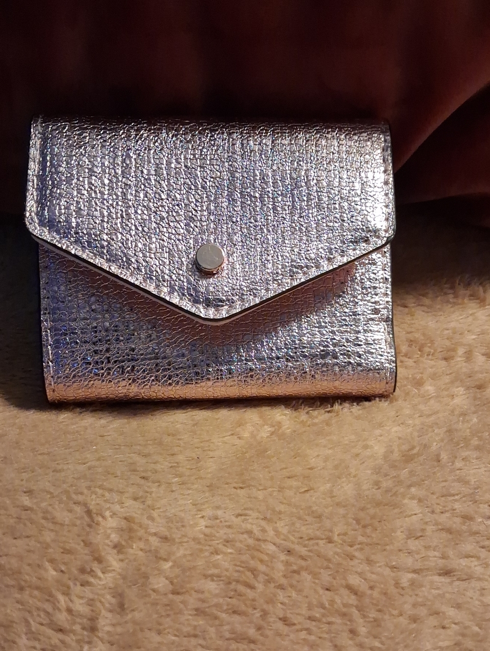 a new day Metallic Gold Textured Envelope Wallet